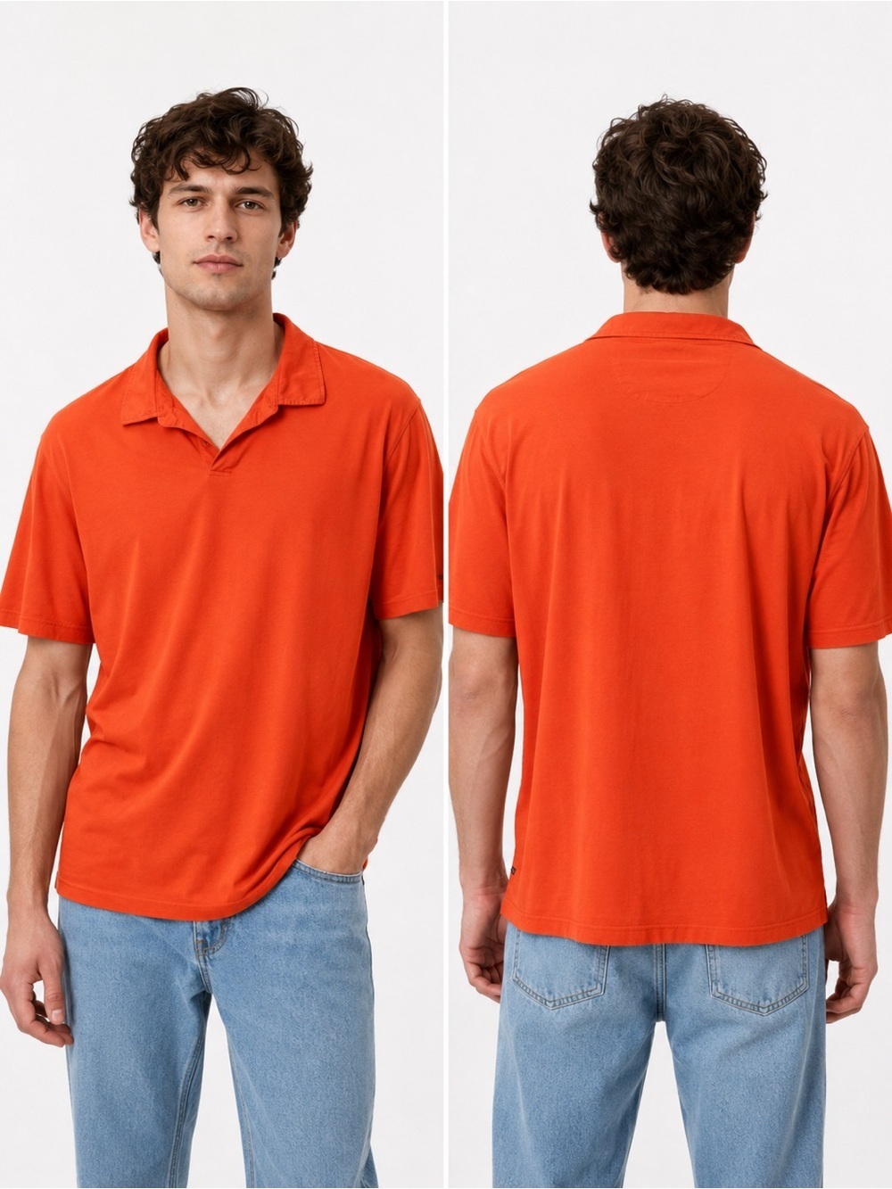 Good Man Brand Men's Bright Orange Short-Sleeve Polo Size XL